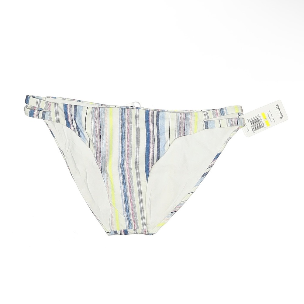Splendid line of sight striped strappy bikini bottom M tags cut off never worn
